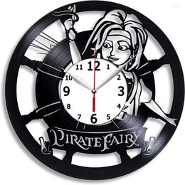 Wall Clocks The Pirate Fairy Record Clock Compatible 12 Inch (30cm) Black Gift Surprise Ideas Friends And Family Birthdays D