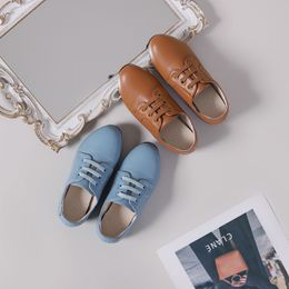 Sneakers 2023 Spring Kids Shoes Children Casual Baby Girls Slip On Fashion Loafers Toddler Leather Boys Caramel Moccasin 230525