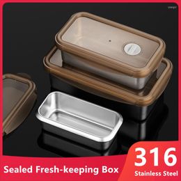 Dinnerware Sets Refrigerator Crisper Bento Box 316 Stainless Steel Sealed Student Fresh-keeping Japanese Lunch
