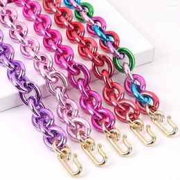 Chains FishSheep Statement Colourful Acrylic Chain Choker Necklace For Women Metallic Chunky Link Collar Necklaces Y2k Jewellery