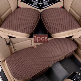 Cushions Universal 13PCS(Set) Flax Car Seat Cover Front Rear Linen Fabric Cushion Breathable Protector Mat Pad Interior Truck SUV Van AA230525