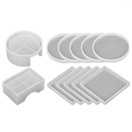 Baking Moulds Resin Moulds Set Silicone Storage Box Mould In Rectangle Round Epoxy Casting For DIY Art Craft