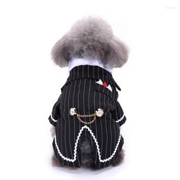 Dog Apparel 2023 Gentleman Wedding Suit Clothes Formal Shirt Pet Outfit Halloween Christmas Costume For Small Dogs Bowtie Tuxedo