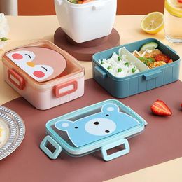 Dinnerware Sets 600ML Lunch Box PP Cartoon Print Lock Design Bento Case Large Capacity Heat Resistant Leak Proof Container For Students