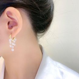 Dangle Earrings Light Luxury Jewelry Fashion Exquisite Translucent Rhinestone String Korean All-match