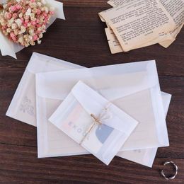 Gift Wrap 10Pcs Creativity Minimalist Transparent Envelope DIY Cards Paper Envelopes Set Wedding Invitation Postcard Vintage Letter