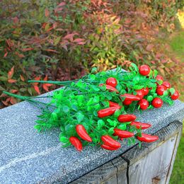 Decorative Flowers & Wreaths Simulation Cherry Fake Vegetables Corsage Placed Fruits Home Garden Wedding Decor Artificial Plants Plastic Red