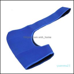 Safety Athletic Outdoor As Outdoors Gym Sports Care Back Brace Strap BandAids Blue Bandage Wrap Guard Single Shoder Protector