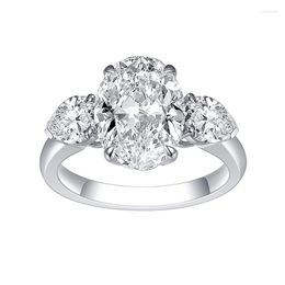 Cluster Rings Fashion Design Engagement Ring 18K Gold 3ct Oval Cut Lab Grown Diamond