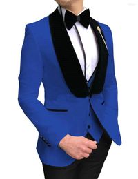 Men's Suits 2023 Latest Coat Pant Design Royal Blue Men Suit Set Slim Fit 3Pcs Formal Tuxedo Groom Wedding Custom Prom Terno Masculino