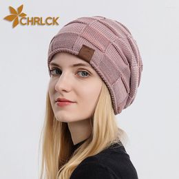 Berets CHRLCK Fashion Tie Dye Knitted Hat Outdoor Winter Beanies Caps Hedging Millinery Women's Man's Casual Hats Gorro Warm Nc