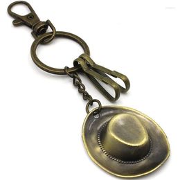 Keychains BY DHL 100pcs/lot 2023 Fashion Zinc Alloy Vintage Sunhat Mini Hat Shaped Keyrings Key Holders