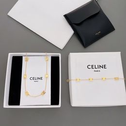 Męski naszyjnik 5a Celins Triomphe Designer Srebrny kolor kobiety Celinne Letter
