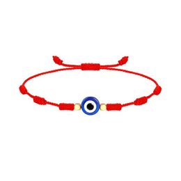 Beaded Adjustable Blue Eye Red Rope Bracelets Handmade Braided Lucky String Charm Bracelet For Women Men Fashion Friendship Jewellery Dhrqz