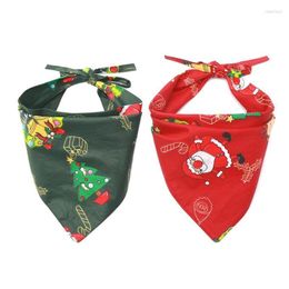 Dog Apparel Lace-up Pet Triangular Scarf Christmas Saliva Towel Dogs And Cats Ornament Gift Average Size