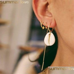 Dangle Chandelier New Punk Earrings Fashion Jewelry Shell Ear Line Personality Set For Women Ring Wholesale Drop Delivery Dhbbf