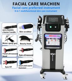 8 in 1 Multi-Functional Hyda Facial Cleaning Dermabrasion Skin Care Machine Deep Cleansing Face Microdermabrasion Oxygen jet Beauty Salon Equipment SPA Machine