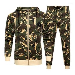 Men's Tracksuits Mens Camouflage Tracksuit Set 2023 Autumn Winter Men Sweatshirt Sweatpants 2 Pieces Sets Male Casual Jogger Sporting Suit