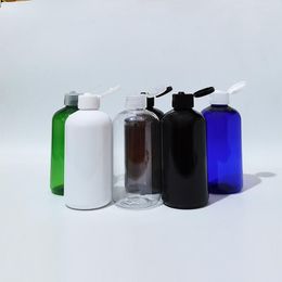 Storage Bottles 20pc 250ml Travel Empty Black White Cosmetic Bottle With Transparent Flip Top Cap 250cc Plastic Shampoo Container
