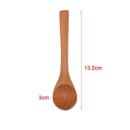 Wooden Round Bamboo Spoon Soup Tea Coffee Salt Spoon Jam Scoop DIY Kitchen Tool Kids Ice Cream Tableware Tool factory outlet