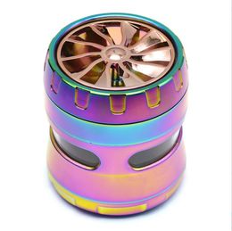 Smoking pipe Colourful side three hole zinc alloy 4-layer smoke grinder 63mm