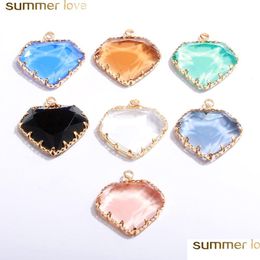 Charms Fashion Crystal Pendant Charm Floating Colorf Water Drop Heart Shape Pendants For Necklace Crafts Diy Jewellery Making Findings Dh6Xd