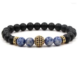 Strand Fashion Wild 8mm Frosted Stone Bracelet Men&#39;s Crown Bead Women&#39;s Natural Jewelry Gift Pulseira