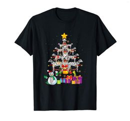 Men's T Shirts Dog Christmas Shirt Dalmatian Xmas Tree Gift T-Shirt-Men's T-Shirt-Black