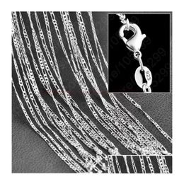 Chains 10Pcs/Lot 2Mm Figaro 925 Sterling Sier Jewellery For Diy Necklace Chain With Lobster Clasps Size 16 18 20 22 24 26 28 30 Inch D Dhyli