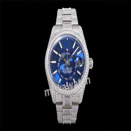 Men's Watch Diamond Watch 9001 Mechanical movement Swarovski Diamond Size 42mm sapphire Glass Mirror 904L fine steel Folding buckle