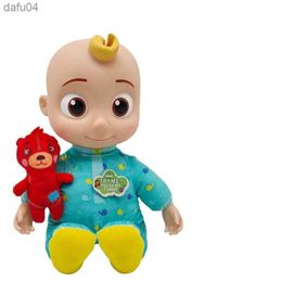 Dolls 2023New Coco melon Animation Plush Doll Singing JOJO Vinyl Doll English Nursery Rhyme Music Doll Childrens Toy Birthday Gift L230522