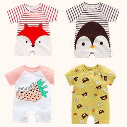 Rompers born Baby Clothes Girl Boy 100% Cotton Jumpsuit Summer Short Sleeve Romper 012 Month Infant Toddler Pajamas Outfit 230525
