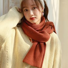 Scarves Luxury Wool Knitting Solid Color Winter For Men And Women Adult Warm Thick Core Spun Yarn Children
