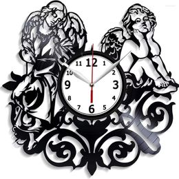 Wall Clocks Angels Record Clock Gift For Her Art Modern Viny