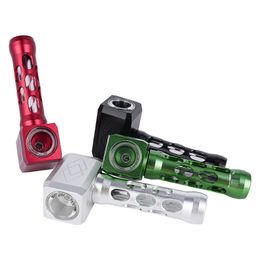 Colorful Aluminium Alloy Glass Pipes Portable Removable Dry Herb Tobacco Filter Screen Bowl Handpipes Hand Smoking Tube Cigarette Holder