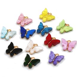 10pcs 14x16mm Colourful Resin Animal Butterfly Charms for Jewellery Making Pendants Necklaces Earrings DIY Handmade Accessories