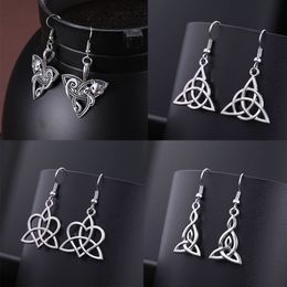 Viking Fox Triquetra Animal Irish Celtics Knot Earrings Silver Color Women Drop Earring Jewelry Magic Supernatural Amulet 2023