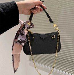 Fashion Embossed Easy Pouch On Strap Bag Handbag Women Messenger Handbags Chain Shoulder Crossbody Bags Wallets Water Ripples Tote Pochette Clutch Purse M80349