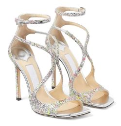 23S/S Top Design Women Sandals Shoes Azia Square toe High Heels Curved Straps Gladiator Sandalias Stiletto-heel Wedding,Party,Dress,Evening