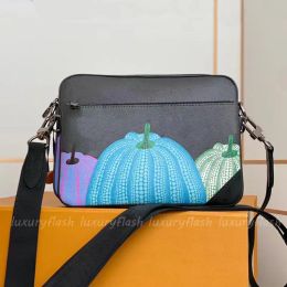 Men Messenger Bag Pumpkin Designer YK Trio Crossbody Bags Man Fashion New Woman Cross Body Shoulder Bag Leather High Quality