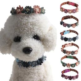 Dog Collars Faux Leather Collar Adorable Wear-resistant Kitten Strong Mild To Skin Pet Dogs Cats Floral For Taking Po