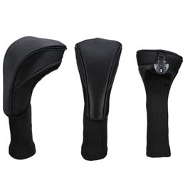 Irons 3Pcs Set Long Neck Golf Club Head Covers Wood Driver Protect Headcover Number Tag Fairway HeadCover Accessories 230526