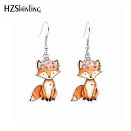 2021 New Red Fox Dangle Earring Forest Animal Acrylic Hook Earring Epoxy Jewelry Earrings Gifts Friends