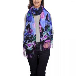 Scarves Women Scarf Skulls With Jellyfishes Corals And Shells Shawls Thin Wrap Lady Tassel Warm Hairy Bufanda Stole