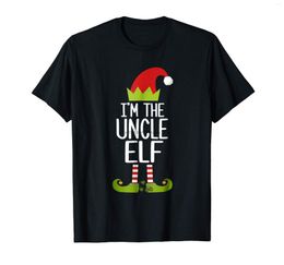 Men's T Shirts I'm The Uncle Elf Shirt Matching Christmas Family Tshirts-Men's T-Shirt-Black