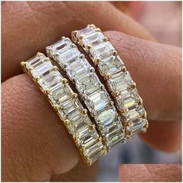 Band Rings Zircon Cz Ring Promise Finger Fl Stone Statement Party For Women Engagement Jewellery Drop Delivery Dhdus