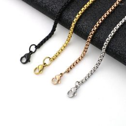 Chains Pearl Chain Necklace 3mm Gold Silver Plated Stainless Steel Long Colar Choker Men Women Unisex Collier Jewellery