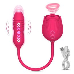 Sex Toy Massager Rose Toy Telescopic Suck Wireless Vibrator Egg for Masturbation Vaginal Ball Women Clitoris Adult Dildo