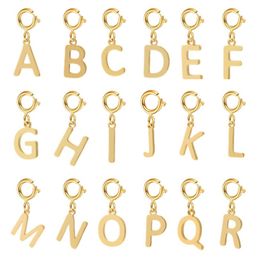 spring buckle Letter Charms Pendant initial Letter charms pendant women for Women Necklace earring Jewellery accessories wholesale