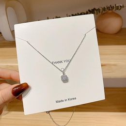 Chains Korean Version Of Ultra Sparkling Zircon Light Luxury Collarbone Chain Ins Trendy Square Temperament Neck Necklace